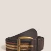 White Stuff Brown Tan Canvas Belt