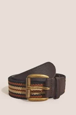 White Stuff Brown Tan Canvas Belt