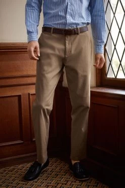 Next Belted Soft Touch Straight Fit Chino Trousers