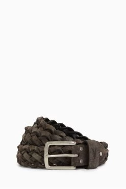 All Saints Grey Jagger Suede Belt