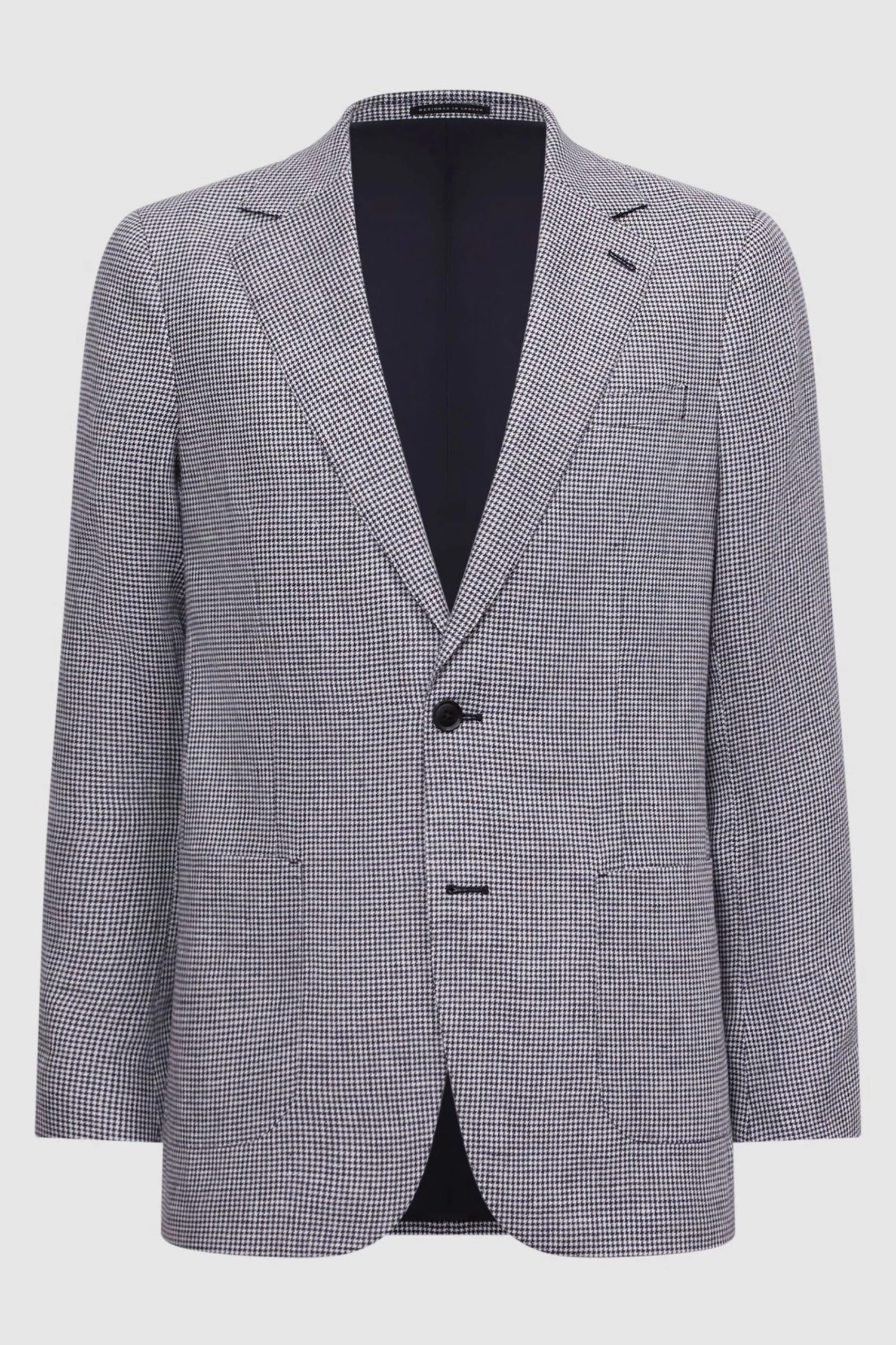 Reiss Squad Linen Single Breasted Dogtooth Blazer 4 Reiss Squad Linen Single Breasted Dogtooth Blazer - Image 2