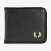 Fred Perry Black Tonal PU Billfold Wallet