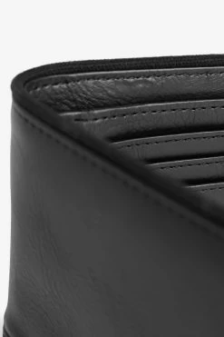 Fred Perry Black Tonal PU Billfold Wallet -Fashion Men Shop T57412s3