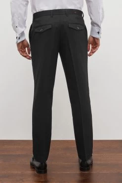 Next Black Slim Trimmed Textured Formal Trousers -Fashion Men Shop T58235s2