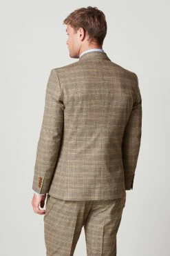 Next Taupe Brown Check Suit: Jacket -Fashion Men Shop T59 142s2