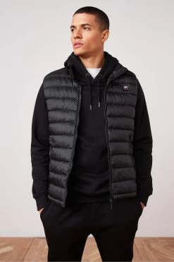 Next Black Shower Resistant Lightweight Puffer Gilet