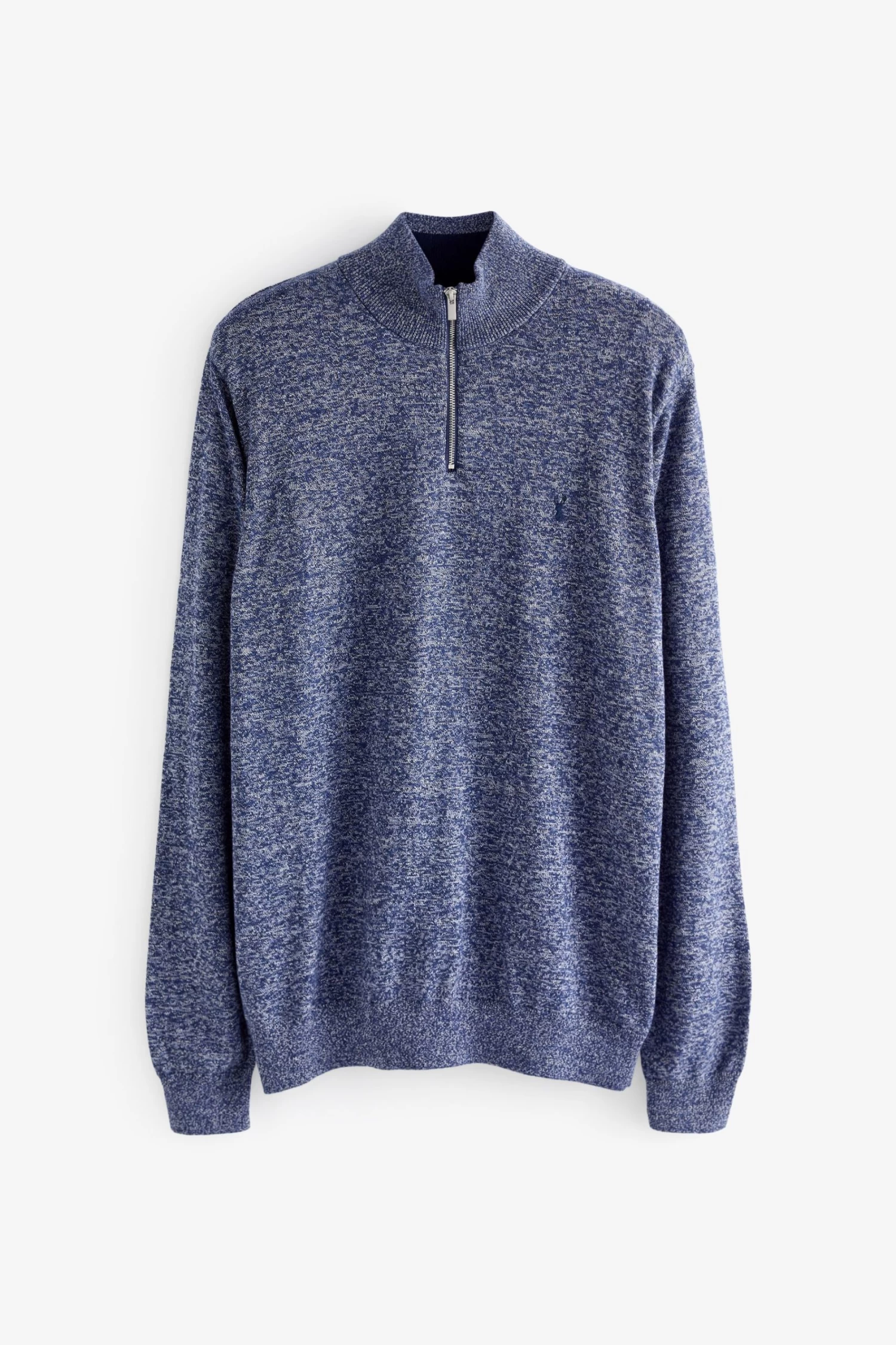 Next Cotton Rich Marl Zip Neck Jumper 7 Next Cotton Rich Marl Zip Neck Jumper - Image 5