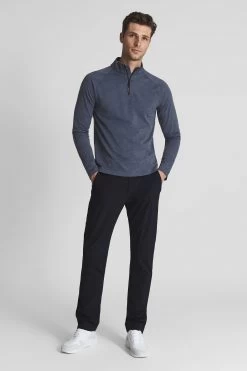 Reiss Leo Half Zip Funnel Neck Slim Fit Top -Fashion Men Shop T65270s3