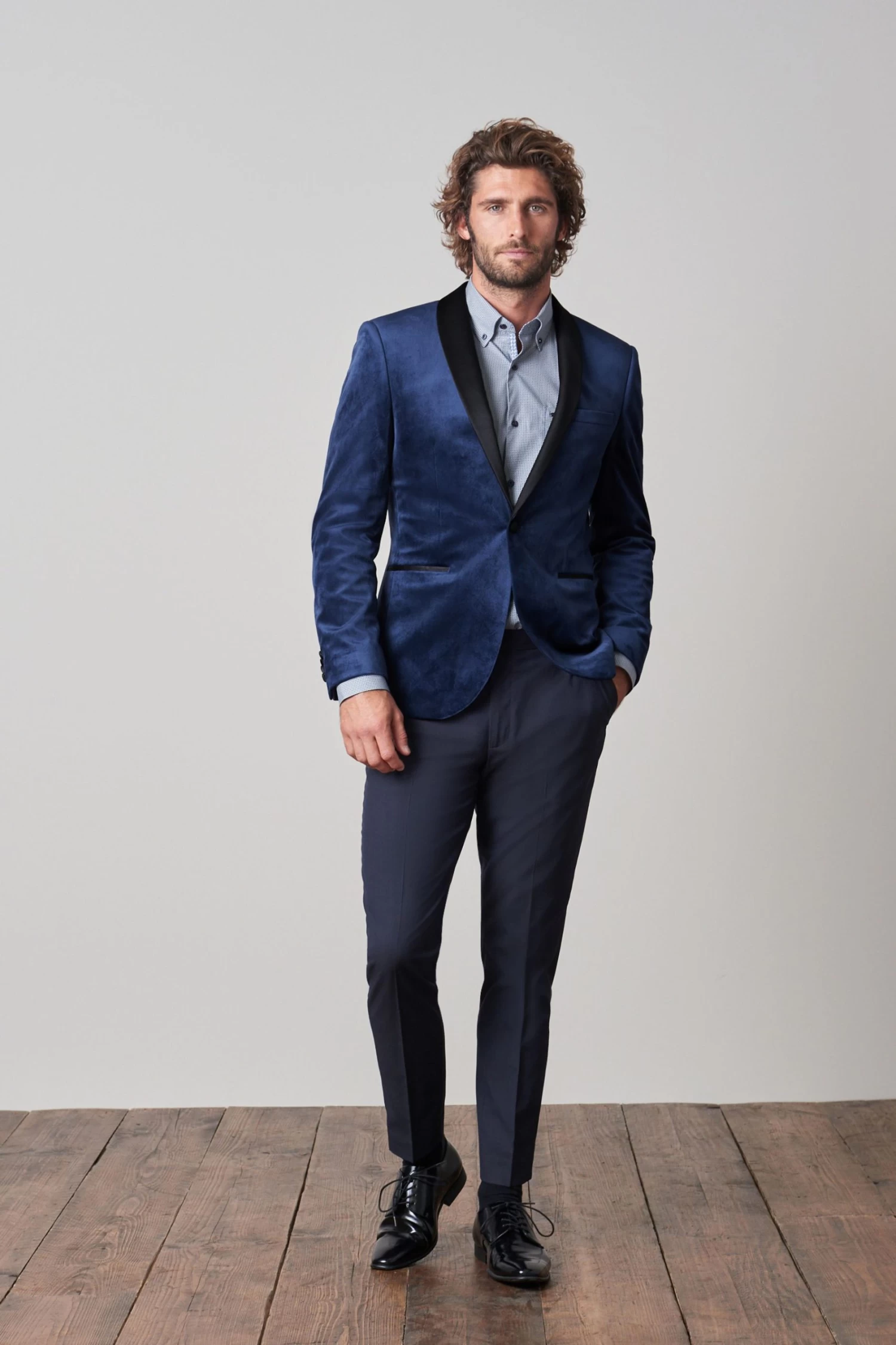 Next Slim Fit Velvet Blazer 4 Next Slim Fit Velvet Blazer - Image 2