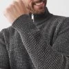 Next Charcoal Grey Zip Neck Textured Knitted Jumper -Fashion Men Shop T71 661s