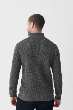 Next Charcoal Grey Zip Neck Textured Knitted Jumper -Fashion Men Shop T71 661s4