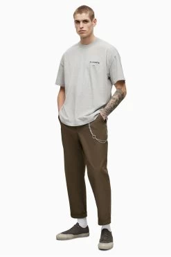 All Saints Grey Underground Short Sleeve Crew Neck T-Shirt -Fashion Men Shop T77600s4