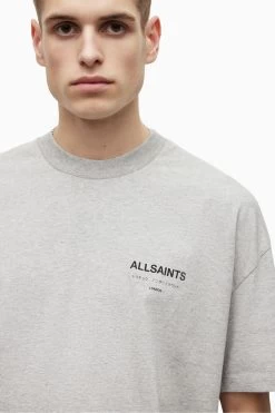 All Saints Grey Underground Short Sleeve Crew Neck T-Shirt -Fashion Men Shop T77600s5