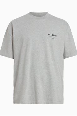 All Saints Grey Underground Short Sleeve Crew Neck T-Shirt -Fashion Men Shop T77600s7