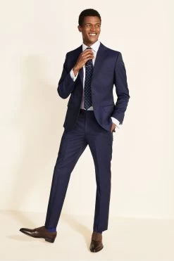 MOSS Tailored Fit Ink Blue Stretch Suit: Jacket -Fashion Men Shop T79 651s5
