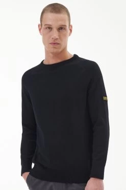 Barbour International Barbour® International Cotton Crew Knit Black Jumper