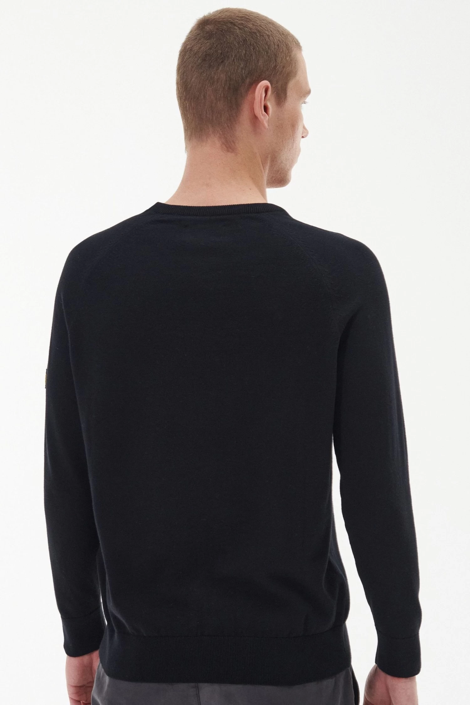 Barbour International Barbour® International Cotton Crew Knit Black Jumper 4 Barbour International Barbour® International Cotton Crew Knit Black Jumper - Image 2