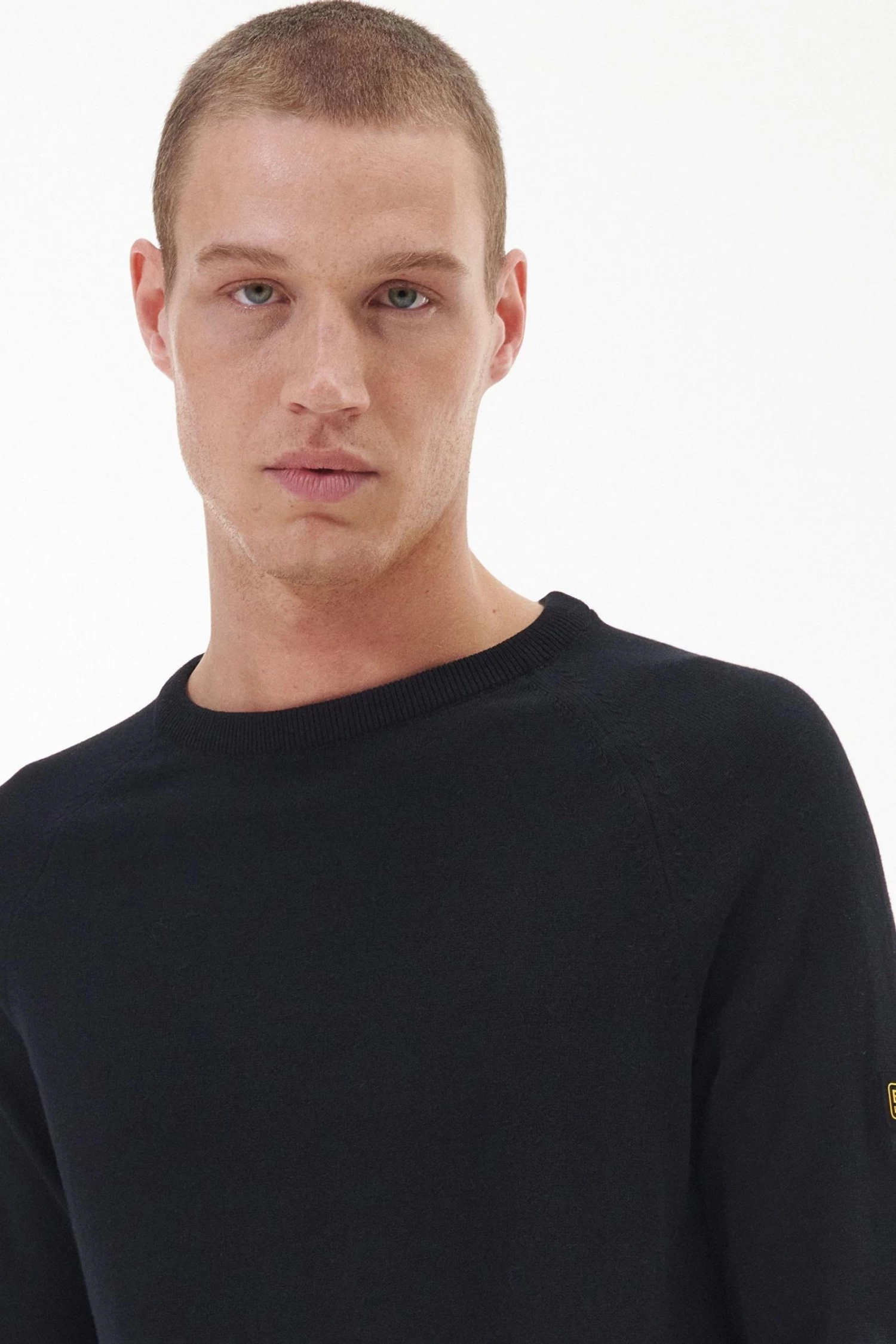 Barbour International Barbour® International Cotton Crew Knit Black Jumper 6 Barbour International Barbour® International Cotton Crew Knit Black Jumper - Image 4