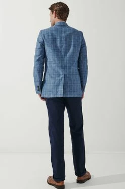 Crew Clothing Company Mid Blue Linen Blend Classic Blazer 10 Crew Clothing Company Mid Blue Linen Blend Classic Blazer -Fashion Men Shop T98035s3