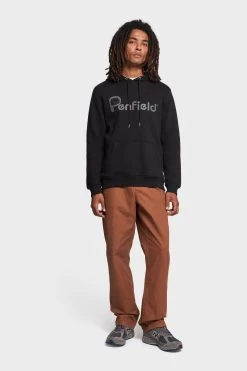 Penfield Black Bear Chest Print Hooded Sweatshirt -Fashion Men Shop U03976s3