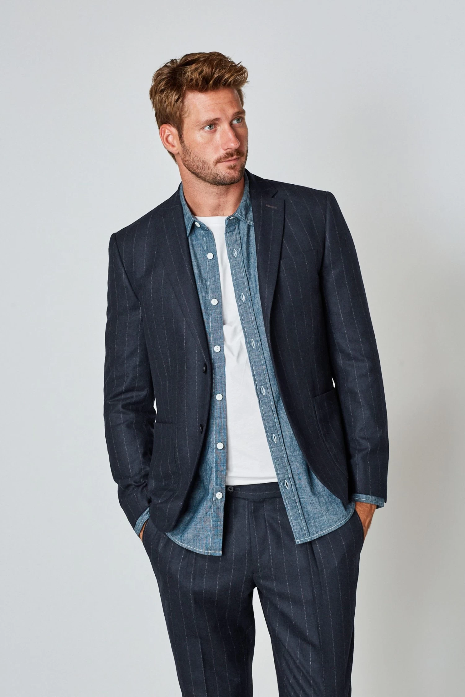 Next Navy Stripe Suit: Jacket 6 Next Navy Stripe Suit: Jacket - Image 4