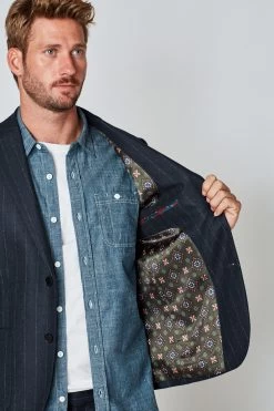 Next Navy Stripe Suit: Jacket 16 Next Navy Stripe Suit: Jacket -Fashion Men Shop U11 138s5