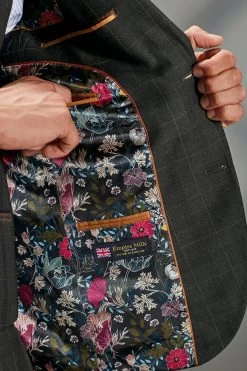 Next Green Slim Fit Signature Empire Mills 100% Wool Check Suit: Jacket -Fashion Men Shop U11 162s6