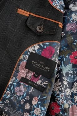 Next Green Slim Fit Signature Empire Mills 100% Wool Check Suit: Jacket -Fashion Men Shop U11 162s9