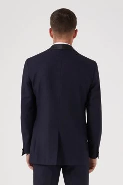 Skopes Newman Navy Blue Check Tailored Fit Suit Jacket -Fashion Men Shop U13 549s2