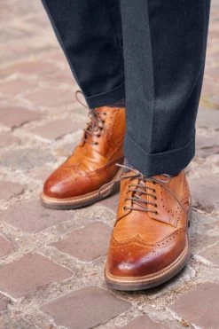 Next Navy Blue Herringbone Relaxed Tapered Pleated Nova Fides Wool Blend Formal Trousers -Fashion Men Shop U15 601s4