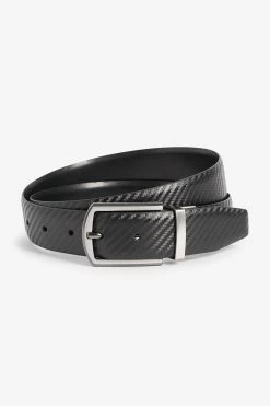 Next Black Texture Patterned Reversible Belt 9 Next Black Texture Patterned Reversible Belt -Fashion Men Shop U25335s3