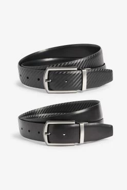 Next Black Texture Patterned Reversible Belt 10 Next Black Texture Patterned Reversible Belt -Fashion Men Shop U25335s4