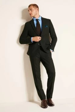 MOSS Slim Fit Khaki Green Donegal Tweed Suit: Jacket -Fashion Men Shop U31 337s3