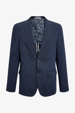 MOSS Blue Slim Fit Linen Suit: Jacket 11 MOSS Blue Slim Fit Linen Suit: Jacket -Fashion Men Shop U31 944s5