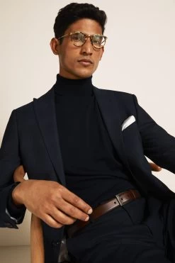 MOSS Blue Slim Fit Check Jacket -Fashion Men Shop U31 949s3