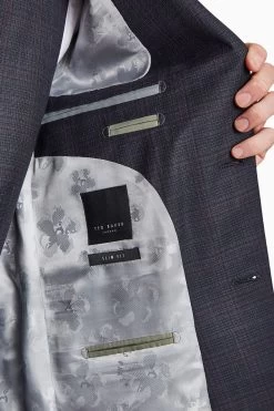 Ted Baker Grey Check Slim Jacket -Fashion Men Shop U39 320s5