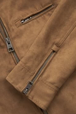 Next Tan Brown Faux Suede Biker Jacket -Fashion Men Shop U41 259s7