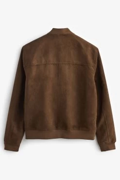 Next Chocolate Brown Faux Suede Bomber Jacket 11 Next Chocolate Brown Faux Suede Bomber Jacket -Fashion Men Shop U41267s3