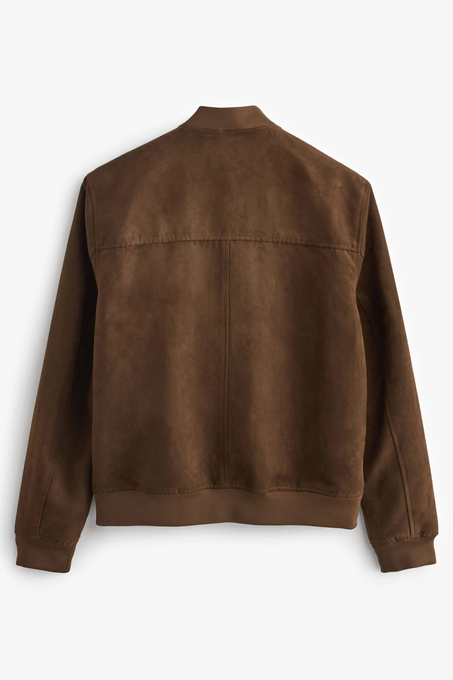 Next Chocolate Brown Faux Suede Bomber Jacket 5 Next Chocolate Brown Faux Suede Bomber Jacket - Image 3