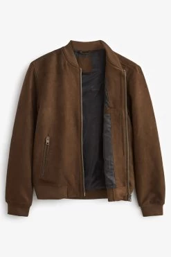 Next Chocolate Brown Faux Suede Bomber Jacket 12 Next Chocolate Brown Faux Suede Bomber Jacket -Fashion Men Shop U41267s4