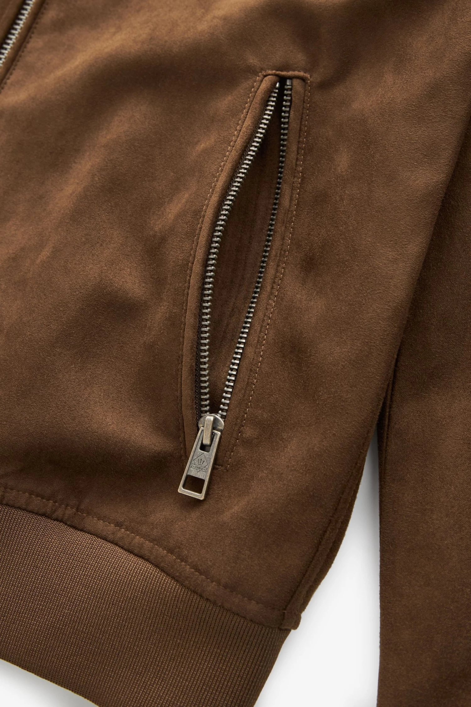 Next Chocolate Brown Faux Suede Bomber Jacket 8 Next Chocolate Brown Faux Suede Bomber Jacket - Image 6