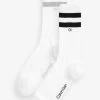 Calvin Klein Mens White Striped Socks 2 Pack 2 Calvin Klein Mens White Striped Socks 2 Pack -Fashion Men Shop U48810s