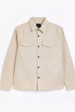 River Island Stone Double Pocket Shacket -Fashion Men Shop U58449s5