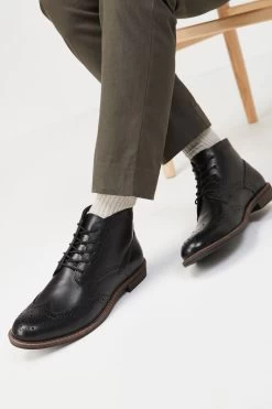 Next Leather Brogue Ankle Boots