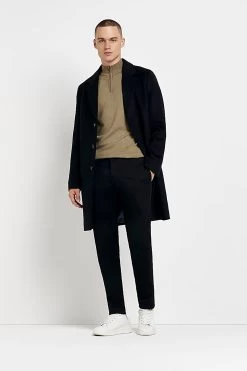 River Island Green Long Sleeves Essential Half Zip Jumper -Fashion Men Shop U58952s3