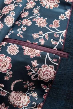 Next Blue Slim Fit Check Suit: Jacket -Fashion Men Shop U59 722s5