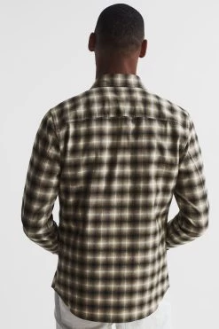 Reiss Lockie Brushed Check Overshirt -Fashion Men Shop U65572s5