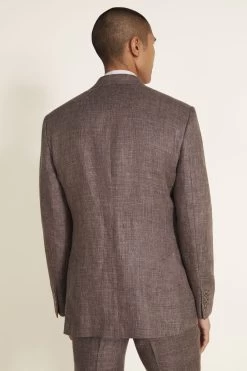 MOSS Brown Tailored Fit Linen Suit: Jacket -Fashion Men Shop U67 883s4