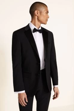 MOSS Black Tailored Fit Performance Dresswear Notch Suit: Jacket
