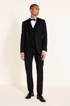 MOSS Black Tailored Fit Performance Dresswear Notch Suit: Jacket -Fashion Men Shop U67 954s4